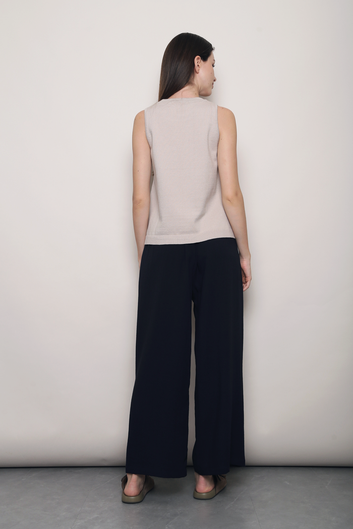 Boulevard Sleeveless Knit Vest Cream