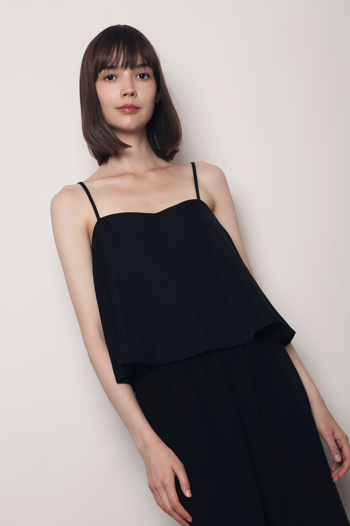 Clover Heart Strappy Top Black