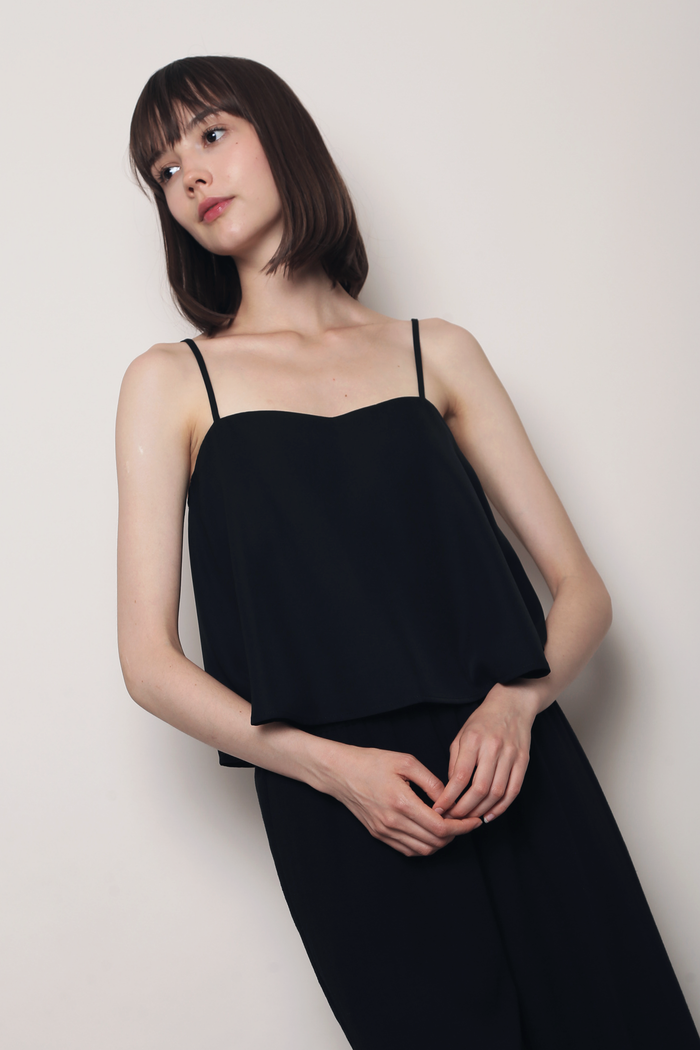 Clover Heart Strappy Top Black