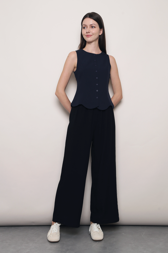 (Petite) Slow Dance Linen Pants Black (Restock)