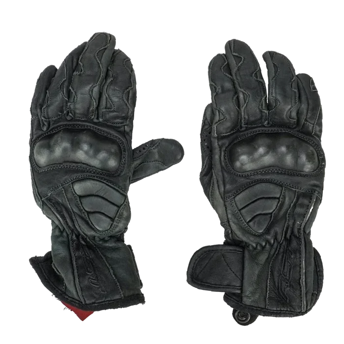 RST Black Leather Motorcycle Gloves - Small - Army & Outdoors - Gloves