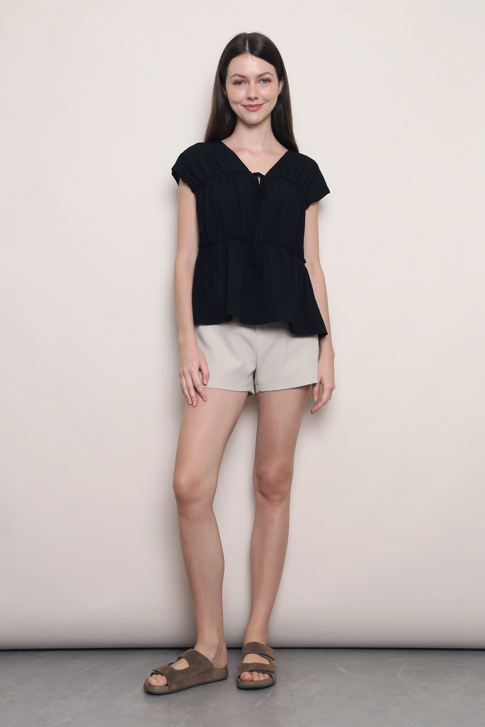 Souffle Ruffles Blouse Black (Restock)