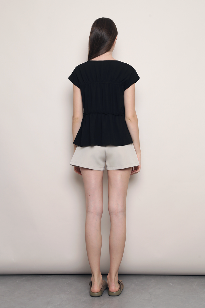 Souffle Ruffles Blouse Black (Restock)