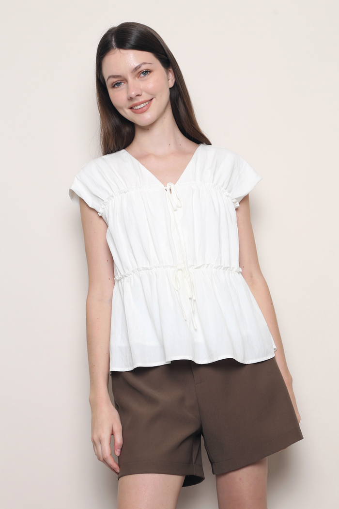 Souffle Ruffles Blouse White (Restock)