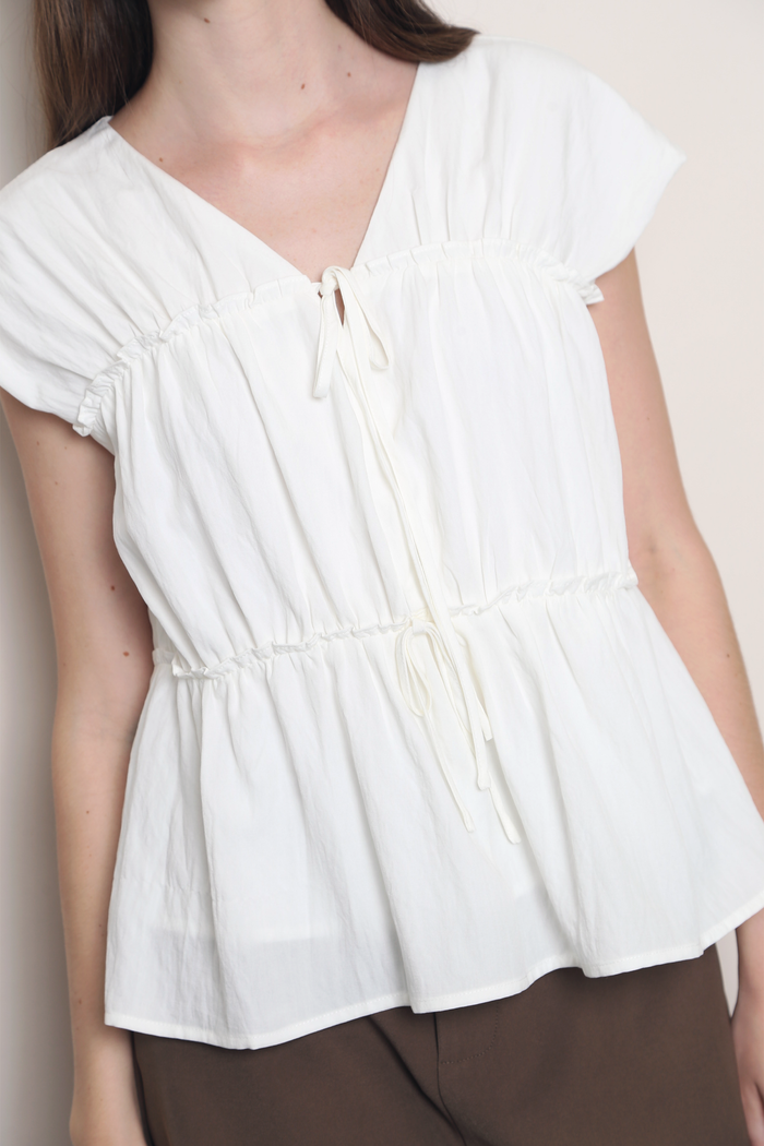 Souffle Ruffles Blouse White (Restock)