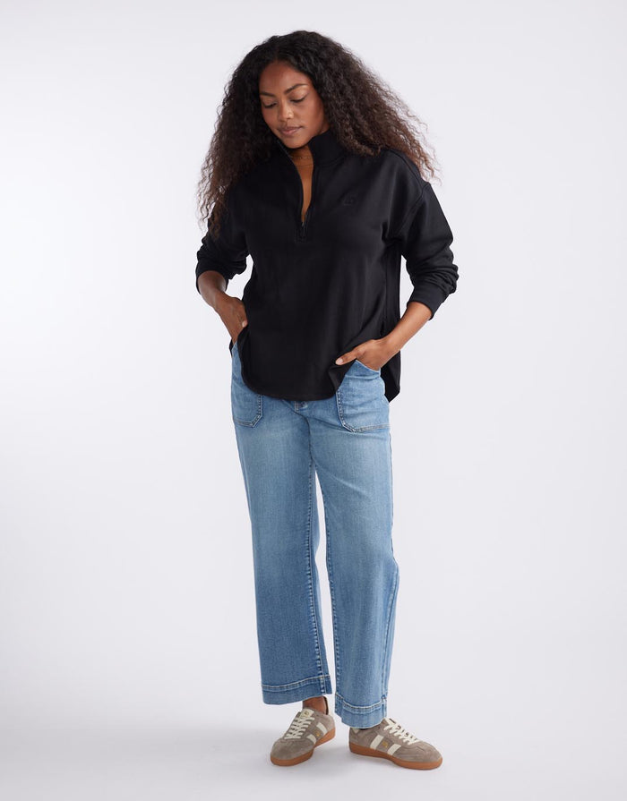 white-co-unwind-half-zip-sweater-black-womens-clothing